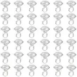 BLUE PANDA 36 Pack Plastic Diamond Rings for Bridal Shower Game, Bulk Set for Bachelorette Party Favors (1 x 1.5 In)