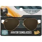 Sun-Staches Top Gun Maverick Sunglasses Round, Black, Large