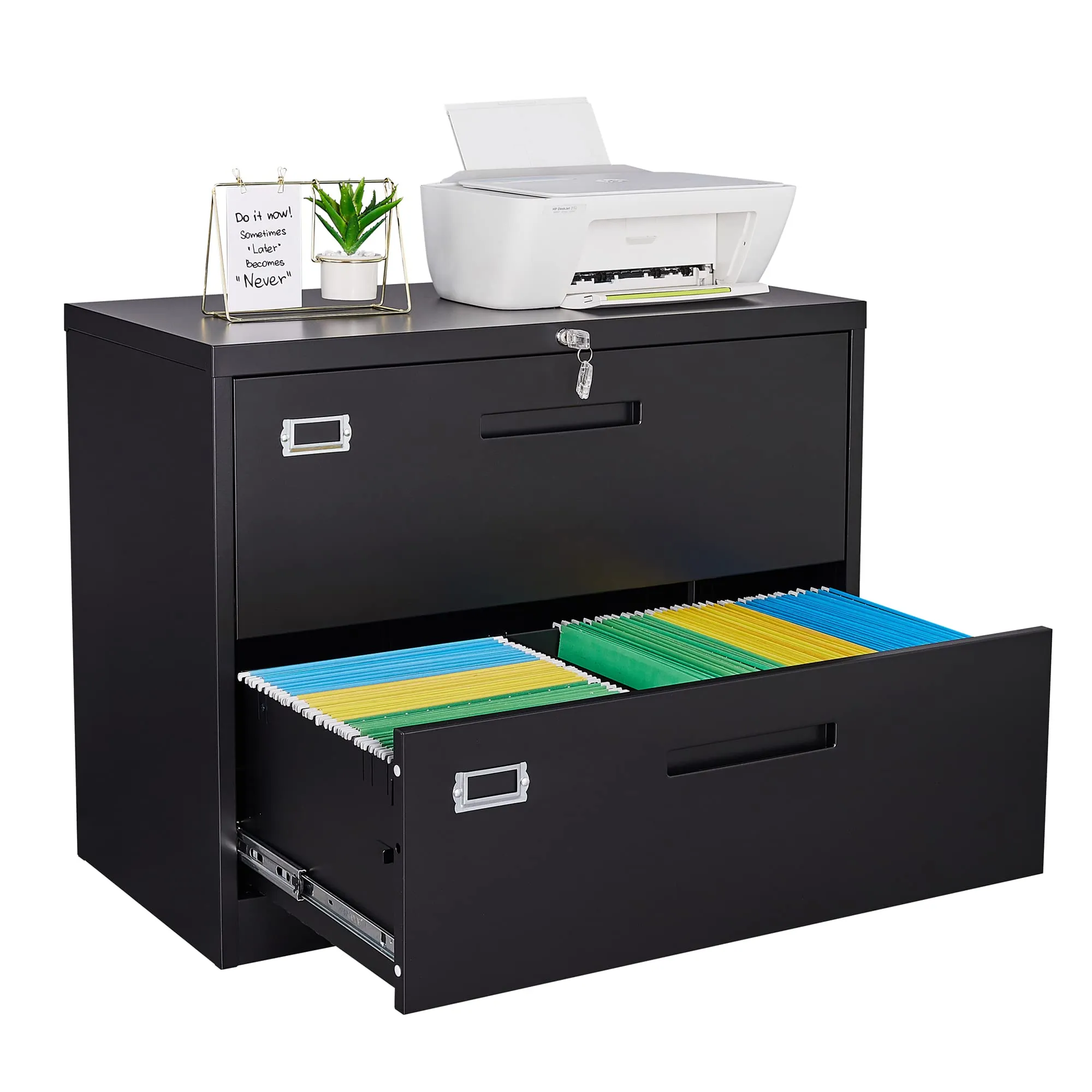 Letaya Metal Lateral File Cabinets with Lock,2 Drawer Steel Wide Filing Organ...