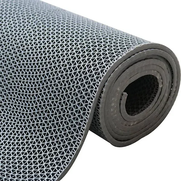 Non-Slip Drainage Floor Mat 3x10Ft Commercial PVC Mesh Hollow Mats Pool Bath Shower Wet Area Floor Mat 0.22'' Thick Versatile Heavy Duty Rugs for Kitchen Washroom Restaurant Bars Garage-Grey