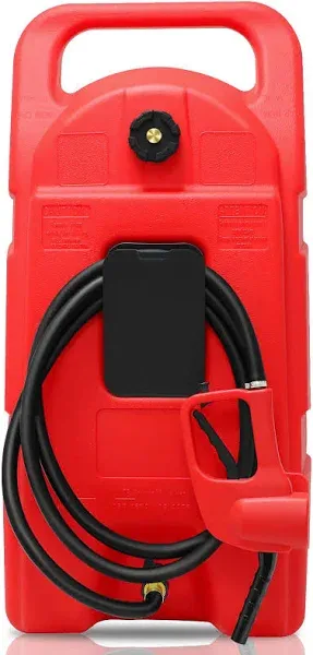 15 Gallon Portable Gas Caddy Container Caddy,Fuel Caddy with Hand Siphon Pump and Wheels,10-Foot Long Hose,Red