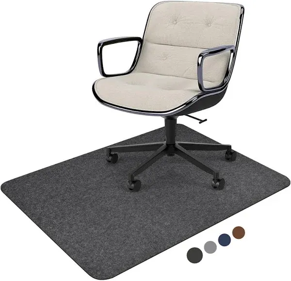 Corduroy Chair Mat for Hardwood Floor - 55&#034;x35&#034; Desk Chair Mat - Large Anti-Slip