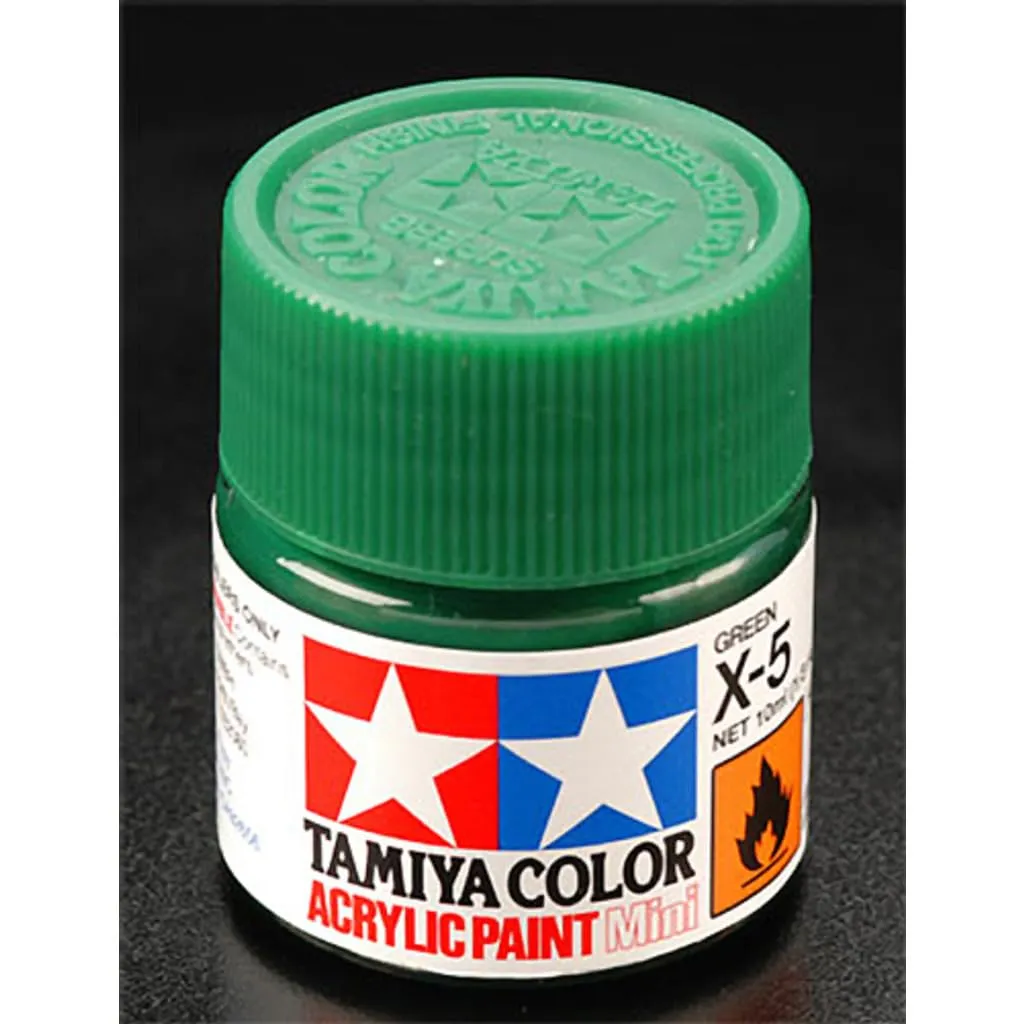 Tamiya Acrylic Mini X5 Green 1/3 oz - Hobby and Model Acrylic Paint - #81505