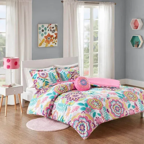 Mi Zone Camille Comforter Set, Vibrant Flowers Design All Season Teen Bedding, M