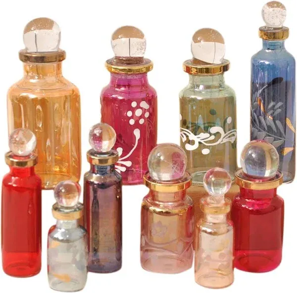 Genie Blown Empty Glass Mini Bottles for Perfume, Essential Oils or Potion - ...