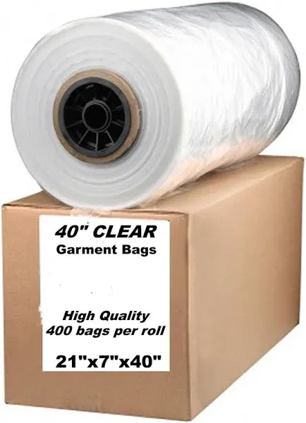 Garment Clear Bags .65 Mil DRY CLEAN LAUNDRY BAGS 32",38",40",44",54",60",72" AVAIL (40"x21"X7")