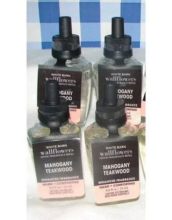 Bath and Body Works Wallflowers Fragrance Refill Mahogany Teakwood 4 Pack