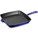 Staub 12" Cast Iron Square Grill Pan - Dark Blue