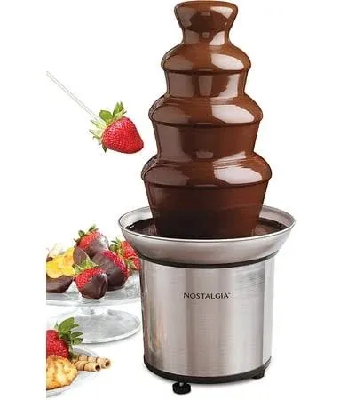 Nostalgia Electrics Stainless Chocolate Fondue Fountain CFF986 - Used Once