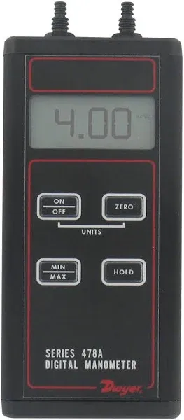 Dwyer 478A-1 - Differential Pressure Digital Manometer, -60 to 60&#039; w.c.