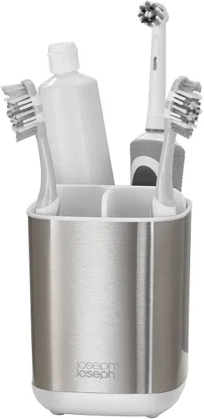 Joseph Joseph EasyStore Steel Toothbrush Caddy White