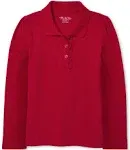 The Children's Place Girls' Long Sleeve Ruffle Pique Polo