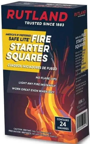 Rutland Safe Lite Fire Starter Squares 50C