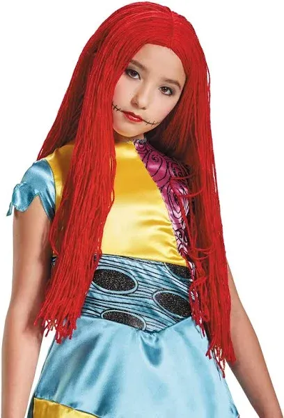 Disney Sally Nightmare Before Christmas Girls' Polyester Wig, One Size