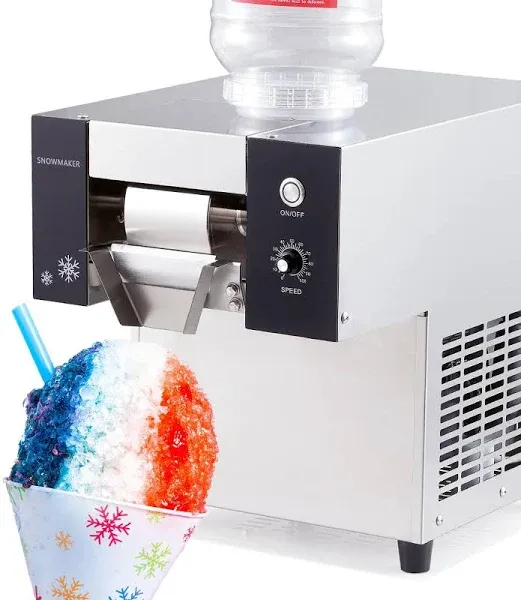 Kolice 275 lbs/day Automatic Shaved Ice Machine, Snow Cone Shaver, Snowflake Ice Machine, Air Cooling for Restaurant, Food Truck, Milktea Shops, etc