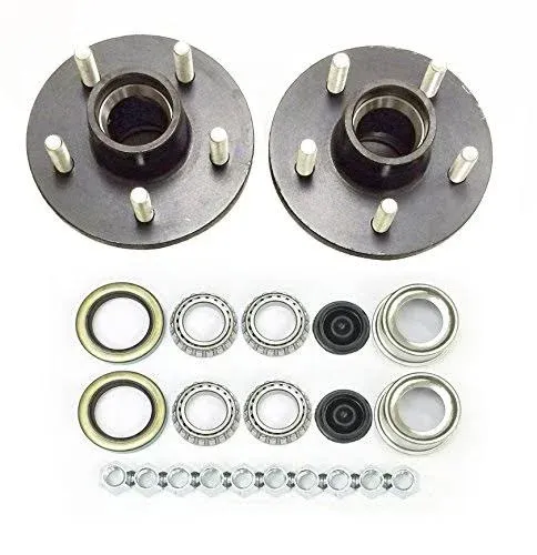 2 Trailer Idler Hub Kits 5 on 4.5&#034; Replacement for Axle 1-1/16&#034; Bearings 2000lbs