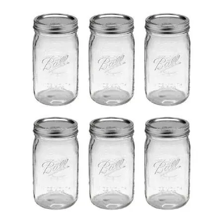 WIDE MOUTH Quart (32 oz.) Glass Food Preserving Pickling Canning Mason Jar wi...