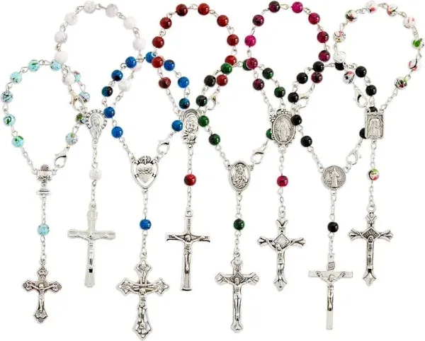 Juvale 24 Pack Small Catholic Rosary Bracelet