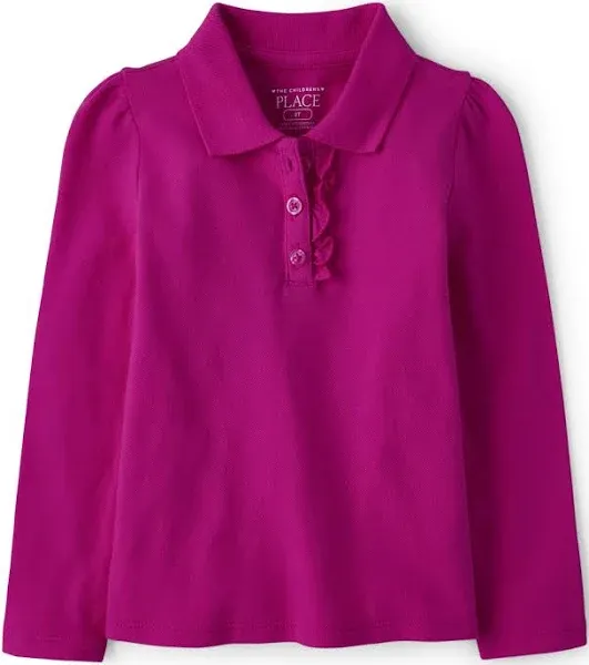 The Children&#x27;s Place Toddler Girls Long Sleeve Ruffle Pique Polo New Size 5T