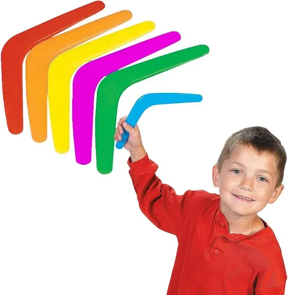 10 Bulk 48 Pc. Bright Rainbow Colored Boomerangs Assortment