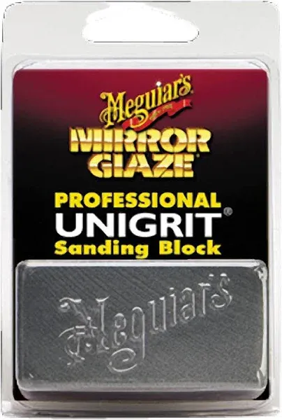 Meguiar's Professional Unigrit Sanding Block K1500-1,500 Grit, Sanding Block - 1500 Grit Car Sandpaper Block for Removal of Runs, Sags, and Other Small, Isolated Defects, 1 Sanding Block