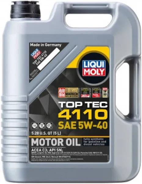 Liqui Moly 5L Top Tec 4110 SAE 5W40 Motor Oil 22122