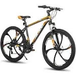 Hiland Mountain Bike, 3/6/Multi-Spokes, 21 Speeds Drivetrain, Aluminum Frame 26 inch Wheels, Disc-Brake Bike for Men Women Men's MTB Bicycle