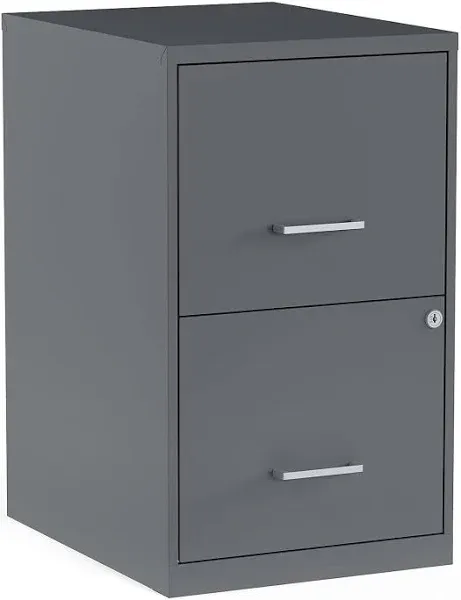 Office Designs 18 in. 2 File Drawers Two-Drawer Vertical File Cabinet Graphite