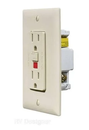 RV Designer AC GFCI RV Outlet with Cover Plate