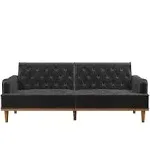 Mr. Kate Stella Vintage Convertible Sofa Bed Futon Dark Gray Velvet