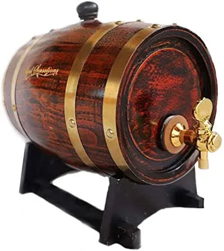 LUXURY Premium OAK “Aged Sensations” (3 Liter) Home Whiskey Barrel Dispenser for Liquor, Wine, Spirits, and Beer! Holds ENTIRE Bottle/Handle