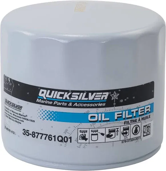 Quicksilver 877769Q01 Oil Filter for Mercury Verado Six-Cylinder Outboards