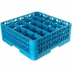 Carlisle RG25-214 OptiClean 25 Compartment Glass Rack with 2 Extenders, Blue