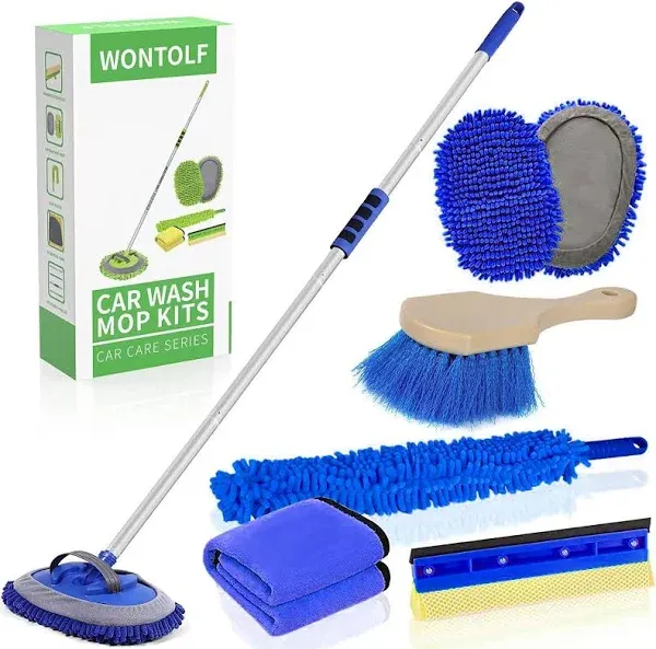 62&#039;&#039; Car Wash Brush with Long Handle Chenille Microfiber Car Wash Mop Mitt Car C