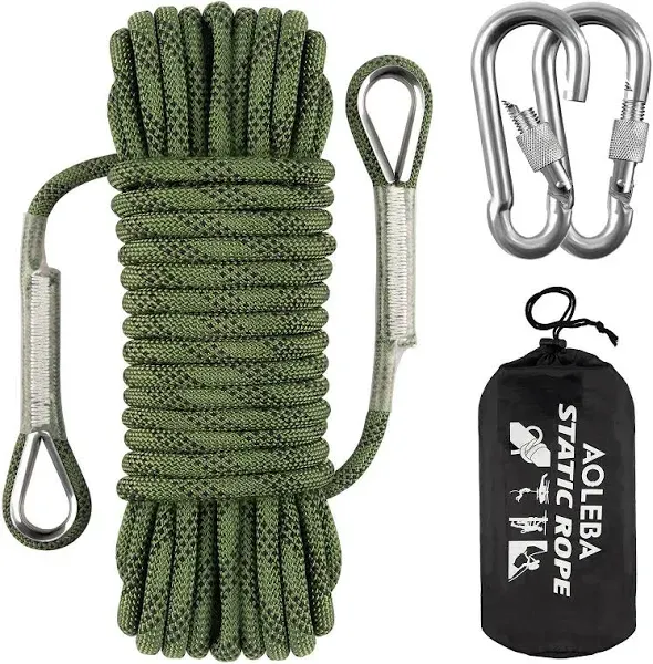 AOLEBA 10.5 mm Static Climbing Rope 10M(32ft) 20M(64ft) 30M(96ft) 50M(160ft) 70M(230ft) Outdoor Rock Climbing Rope, Escape Rope Ice Climbing Equipment Fire Rescue Parachute Rope