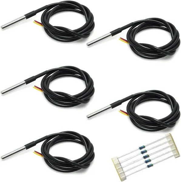 Gikfun DS18B20 Temperature Sensor Waterproof Digital Thermal Probe Sensor for Arduino (Pack of 5pcs) EK1083