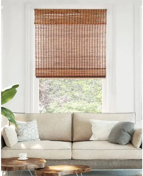 Chicology Cordless Bamboo Roman Shades - 27&quot;W x 64&quot;H, Beaver Colour