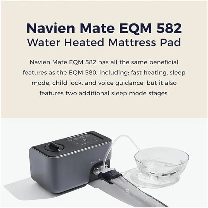 Navien Mate EQM 582 – EMF-Free Water Heated Mattress Pad Warmer – Dual Temperature Control – WiFi Enabled & Eco-Friendly