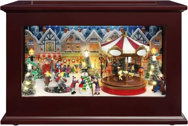 Mr. Christmas Heirloom Music Box Christmas Décor,Wood, Brown