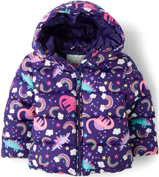 The Children's Place Baby and Toddler Girls' Medium Weight Wind-Resistant, Water-Resistant Puffer Jacket