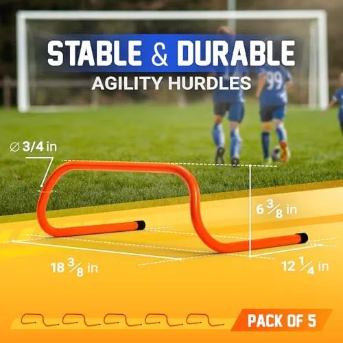 Yes4All Agility Speed Training Agility Hurdles for Athletes - 5 Pack - Speed and Agility Training Equipment for Soccer Basketball Football Hurdle Training