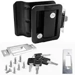 Black RV Entry Door Lock w /deadbolt Camper Travel Trailer Lock Latch Handle NEW