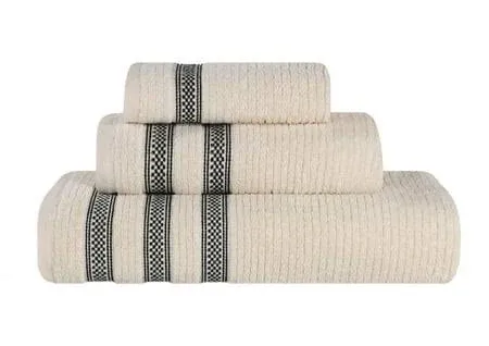 Superior Brea Zero Twist Ribbed 3 Piece Towel Set