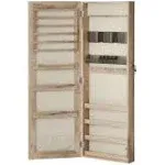 Mirror Jewelry Cabinet Armoire, Toasted Oak