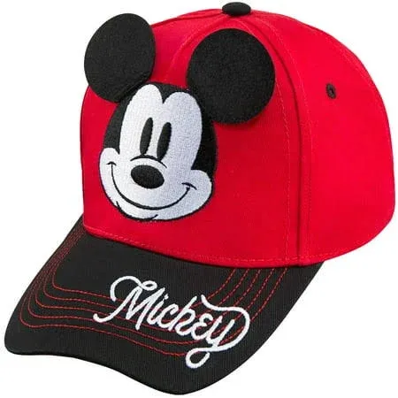 Disney Mickey Mouse Peak-A-Boo Baseball Cap Age 4-7 -Red and One Size, Red 