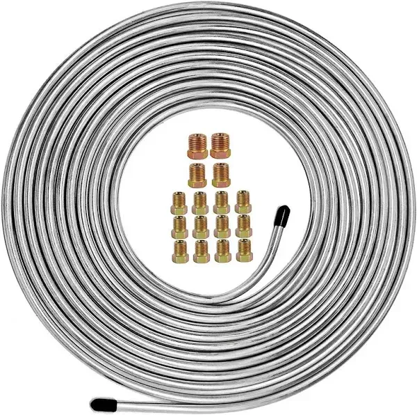 MuRealy 1/4&#034; Tubing Kit - 25 Ft. of 1/4 Flexible Copper Coated Brake Line Tub...