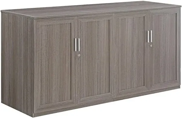 NBF Work Office Credenza - Modern Buffet Cabinet with Storage - Credenza Storage Cabinet with Drawers - Office Credenza with Gray Laminate (72" W x 24" D)