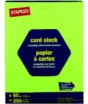 Staples Card Stock, 8.5" x 11", Bright Green - 250 count