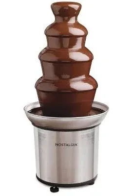 Nostalgia 4-Tier 2lb Stainless Steel Chocolate Fondue Fountain