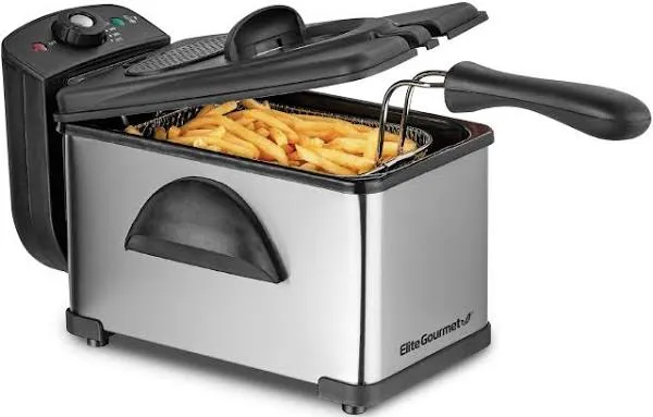 Stainless Steel 2 Quart Electric Deep Fryer with Adjustable Temperature Control